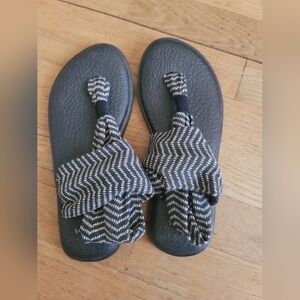 Sanuk Yoga Sling 2‎ Sandal, Black/Natural Congo, Size 6